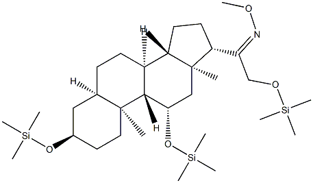 3α,11β,21-Tris(trimethylsiloxy)-5β-pregnan-20-one O-methyl oxime Struktur