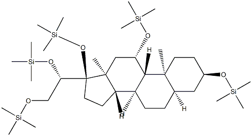 [[(20S)-5β-Pregnane-3α,11β,17,20,21-pentyl]penta(oxy)]pentakis(trimethylsilane) 结构式