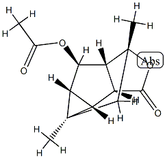 5β-(Acetyloxy)-3aβ,3bβ,4,4aβ,5,5aβ-hexahydro-1α,4α-dimethyl-1,4-methanocyclopropa[3,4]cyclopenta[1,2-c]furan-3(1H)-one 结构式