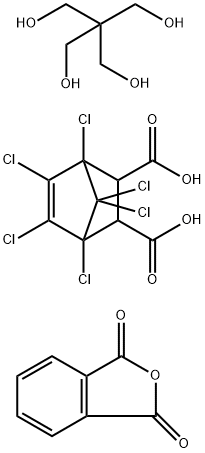 Bicyclo[2.2.1]hept-5-ene-2,3-dicarboxylic acid, 1,4,5,6,7,7-hexachloro-, polymer with 2,2-bis(hydroxymethyl)-1,3-propanediol and 1,3-isobenzofurandione 结构式