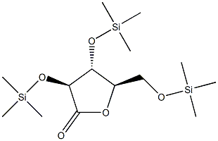 2-O,3-O,5-O-Tris(trimethylsilyl)-D-arabinoic acid γ-lactone Struktur