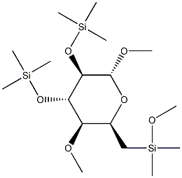 Methyl 4-O-methyl-2-O,3-O,6-O-tris(trimethylsilyl)-β-D-glucopyranoside Struktur