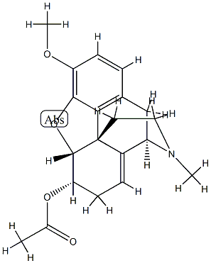 8,14-Didehydro-4,5α-epoxy-3-methoxy-17-methylmorphinan-6α-ol acetate Structure