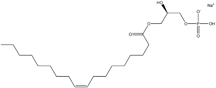 1-OLEOYL-2-HYDROXY-SN-GLYCERO-3-PHOSPHATE (SODIUM SALT);18:1 LYSO PA;PA(18:1(9Z)/0:0);18:1 LPA;O-LPA, 325465-93-8, 结构式