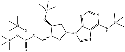 2'-デオキシ-N-(トリメチルシリル)-3'-O-(トリメチルシリル)アデノシン5'-[りん酸ビス(トリメチルシリル)] 化学構造式