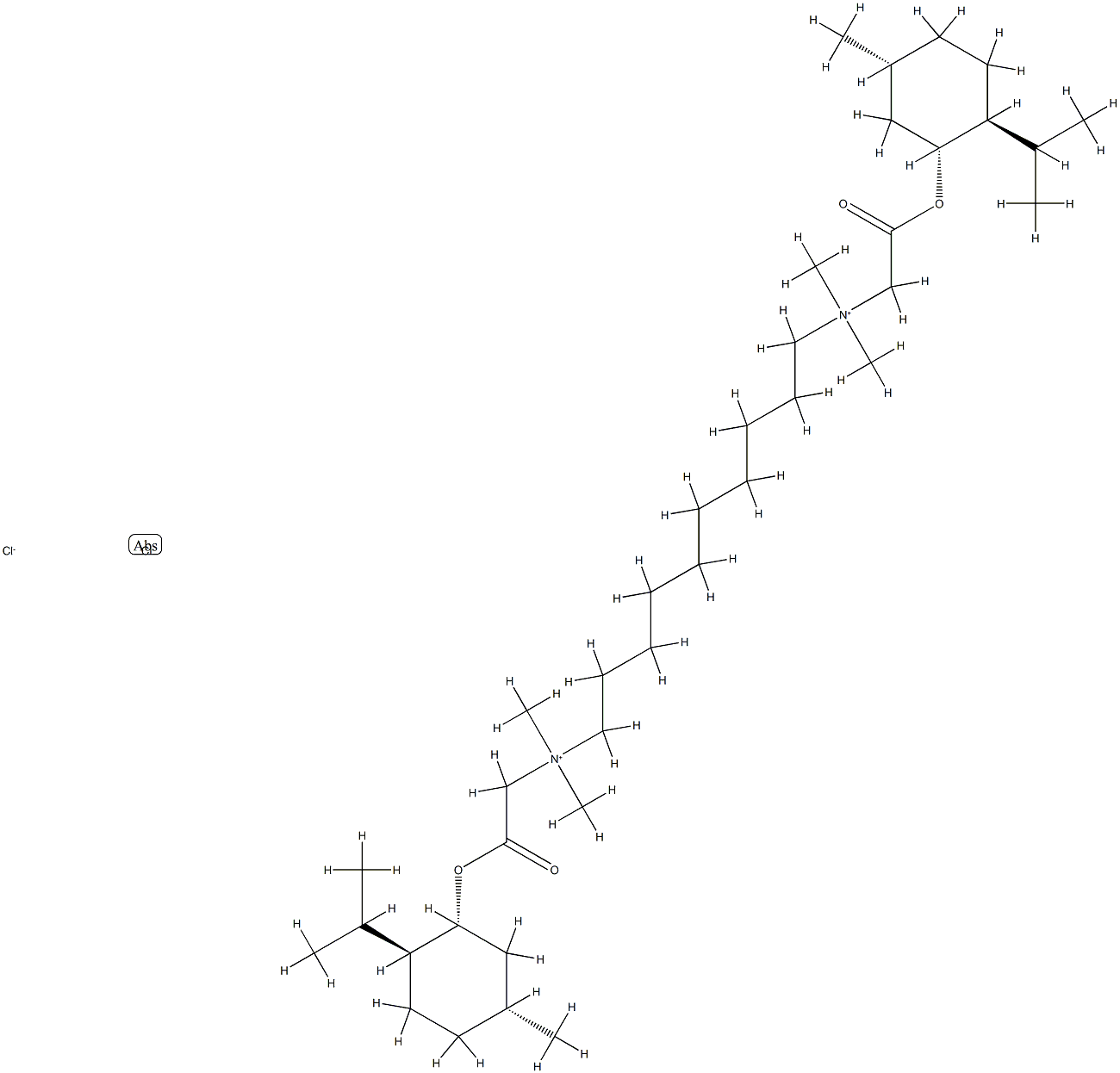 1,10-Bis-(menthyloxycarbonylmethyl-dimethyl-ammonium)-decandichloride racemate, DECAMETHOXINE, BP2000 Structure