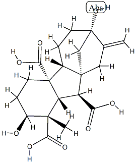 2β,7-Dihydroxy-1β-methyl-8-methylenegibbane-1α,4aα,10β-tricarboxylic acid 结构式