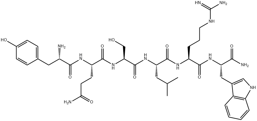 H-Tyr-Gln-Ser-Leu-Arg-Trp-NH2 Structure