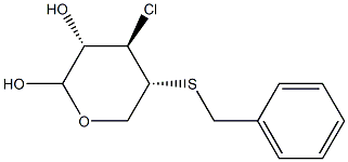 4-S-ベンジル-3-クロロ-3-デオキシ-4-チオ-α-D-キシロピラノース 化学構造式