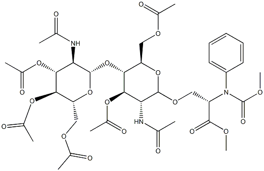 3-[[3-O,6-O-Diacetyl-4-O-(3-O,4-O,6-O-triacetyl-2-acetylamino-2-deoxy-β-D-glucopyranosyl)-2-acetylamino-2-deoxy-β-D-glucopyranosyl]oxy]-N-[(phenylmethoxy)carbonyl]-L-alanine methyl ester Structure
