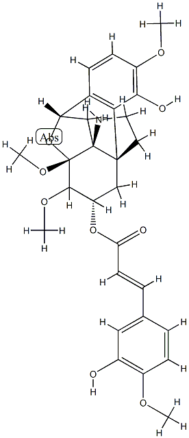 8β,10β-Epoxy-3,7,8-trimethoxyhasubanan-4,6β-diol 6-[(E)-3-(3-hydroxy-4-methoxyphenyl)propenoate]|
