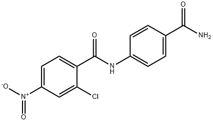 N-[4-(aminocarbonyl)phenyl]-2-chloro-4-nitrobenzamide Struktur