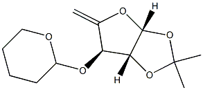 1-O,2-O-イソプロピリデン-3-O-(テトラヒドロ-2H-ピラン-2-イル)-5-デオキシ-β-L-threo-4-ペンテノフラノース 化学構造式