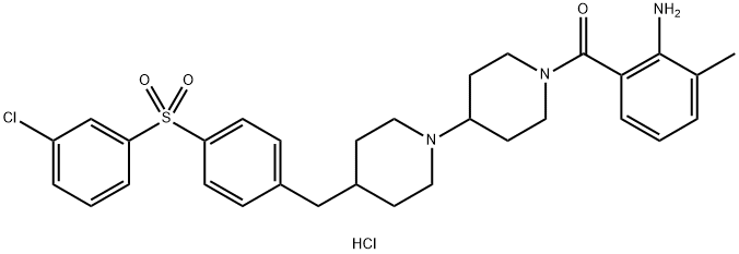 Methanone,(2-aMino-3-Methylphenyl)[4-[[4-[(3-chlorophenyl)sulfonyl]phenyl]Methyl][1,4'-bipiperidin]-1'-yl-,hydrochloride Struktur