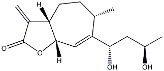 (3aS)-7-[(1S,3R)-1,3-Dihydroxybutyl]-3,3aβ,4,5,6,8aβ-hexahydro-6α-methyl-3-methylene-2H-cyclohepta[b]furan-2-one Struktur