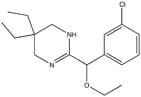 3,4,5,6-Tetrahydro-2-(3-chloro-α-ethoxybenzyl)-5,5-diethylpyrimidine Structure