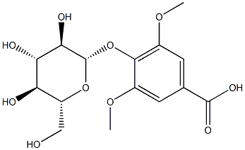 3,5-ジメトキシ-4-(β-D-グルコピラノシルオキシ)安息香酸 化学構造式