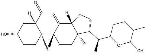 22,26-Epoxy-3β,26-dihydroxy-5β-cholest-7-en-6-one Structure