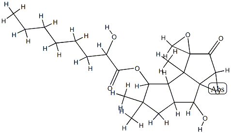 3b,4,5,6,6a,7-Hexahydro-7-hydroxy-4-(2-hydroxyoctanoyloxy)-3a,5,5-trimethylspiro[cyclopenta[4,5]pentaleno[1,6a-b]oxirene-3(3aH),2'-oxiran]-2(1aH)-one Structure
