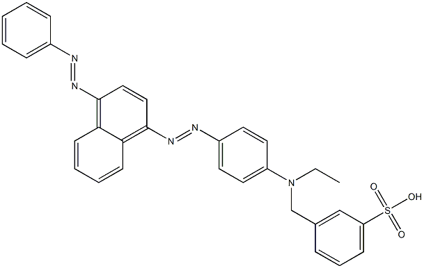 α-[N-Ethyl-4-[[4-(phenylazo)-1-naphtyl]azo]anilino]-m-toluenesulfonic acid 结构式