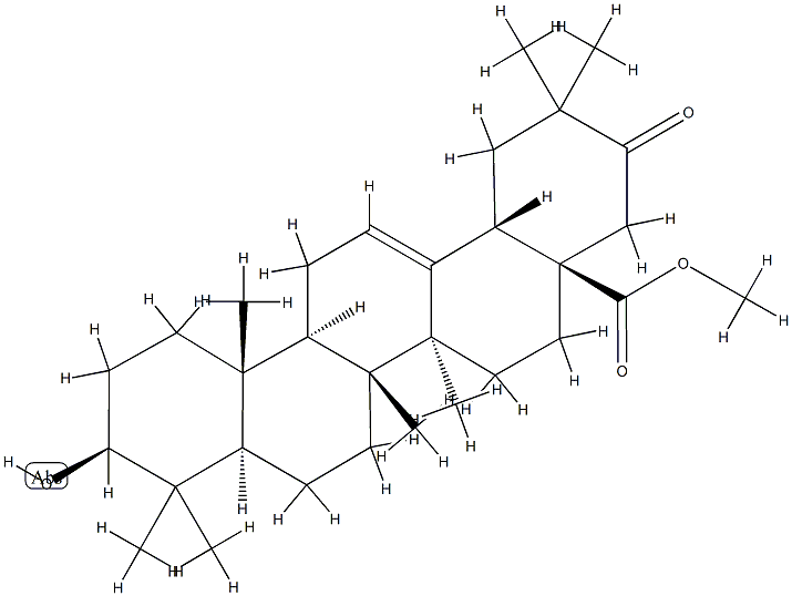 3β-Hydroxy-21-oxoolean-12-en-28-oic acid methyl ester Struktur