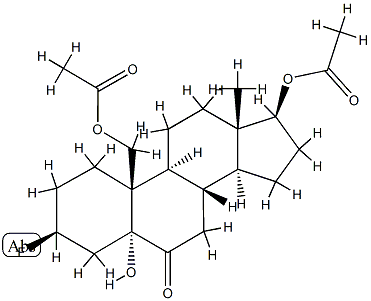 17β,19-Bis(acetyloxy)-3β-fluoro-5-hydroxy-5α-androstan-6-one Struktur