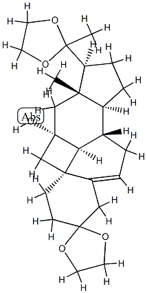 11-Hydroxy-11β,19-cyclopregn-5-ene-3,20-dione bis(ethylene acetal) 结构式