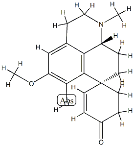 [7S,(+)]-1,2,3,8,9,9aα-Hexahydro-6-hydroxy-5-methoxy-1-methylspiro[7H-benzo[de]quinoline-7,1'-cyclohexane]-2'-ene-4'-one Struktur