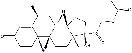 6 alpha-methyl-17 alpha-hydroxy-11-deoxy-corticosterone-21-acetate Structure