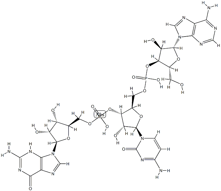 guanylyl-(5'-3')-cytidylyl-(5'-3')-adenosine 结构式