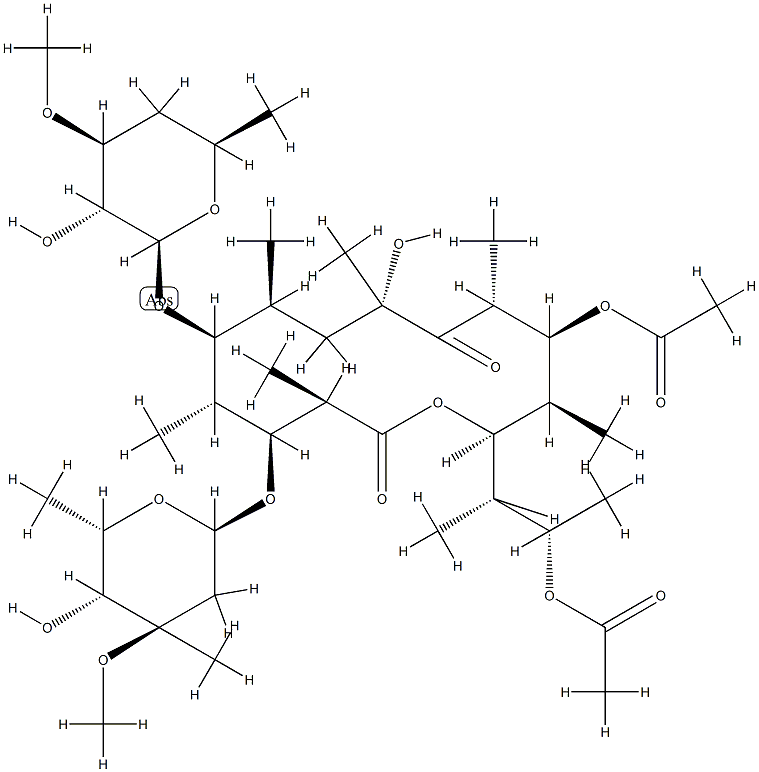 4'-O-デアセチルランカマイシン15-アセタート 化学構造式