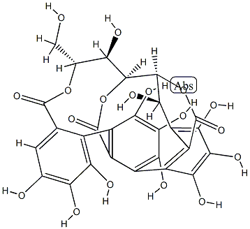 17-De[(2'-carboxy-4,4',5,5',6,6'-hexahydroxy-1,1'-biphenyl-2-yl)carbonyl]neovescalagin Struktur