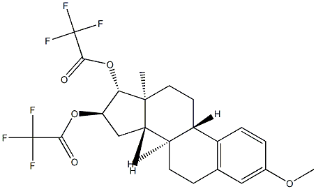 3-メトキシエストラ-1,3,5(10)-トリエン-16α,17β-ジオールビス(トリフルオロアセタート) 化学構造式