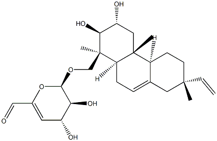 [(1S)-7α-Ethenyl-1,2,3,4,4a,4bα,5,6,7,8,10,10aα-dodecahydro-2β,3α-dihydroxy-1,4aβ,7-trimethylphenanthren-1β-yl]methyl 4-deoxy-β-D-threo-hexa-4-enodialdo-1,5-pyranoside Structure