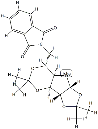 6-(1,3-ジオキソ-2-イソインドリニル)-1-O,2-O:3-O,5-O-ジイソプロピリデン-6-デオキシ-α-D-グルコフラノース 化学構造式