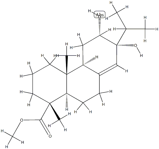 (1R)-1,2,3,4,4a,4bα,5,6,7,9,10,10aα-ドデカヒドロ-6α,7α-ジヒドロキシ-1,4aβ-ジメチル-7-イソプロピルフェナントレン-1α-カルボン酸メチル 化学構造式