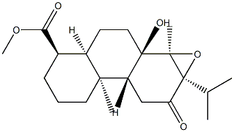 (1aR,3aα,7bα)-テトラデカヒドロ-1bα-ヒドロキシ-4,7aβ-ジメチル-9aβ-(1-メチルエチル)-9-オキソ-フェナントロ[1,2-b]オキシレン-4α-カルボン酸メチル 化学構造式
