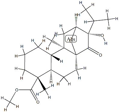 (2S,4bα,8aβ)-テトラデカヒドロ-2β-ヒドロキシ-4aβ,8-ジメチル-2-イソプロピル-1-オキソ-3β,10aβ-エポキシフェナントレン-8β-カルボン酸メチル 化学構造式