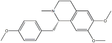 1α-(4-メトキシベンジル)-2-メチル-6,7-ジメトキシ-1,2,3,4-テトラヒドロイソキノリン 化学構造式