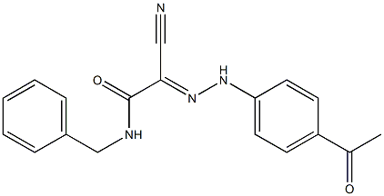 2-[(4-acetylphenyl)hydrazono]-N-benzyl-2-cyanoacetamide Struktur