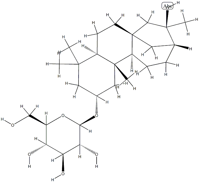 2β-(β-D-Glucopyranosyloxy)-16-hydroxykaurane 结构式