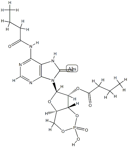 N(6)-2'-O-dibutyryl-8-thiocyclic AMP Struktur