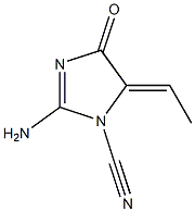 1H-Imidazole-1-carbonitrile,2-amino-5-ethylidene-4,5-dihydro-4-oxo-(9CI) Structure