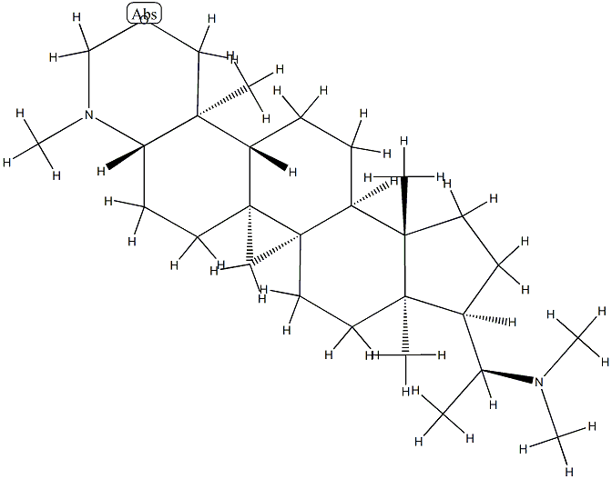 (3α,17α,20S)-2',3,3',4-テトラヒドロ-N,N,3',4β,14-ペンタメチル-9β,19-シクロ-6'H-5α-プレグナ-3-エノ[3,4-d][1,3]オキサジン-20-アミン 化学構造式