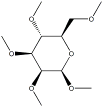 メチル2-O,3-O,4-O,6-O-テトラメチル-β-D-マンノピラノシド 化学構造式