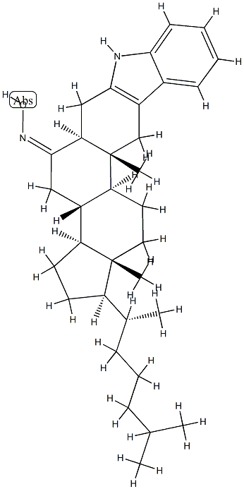 1'H-5α-Cholest-2-eno[3,2-b]indol-6-one oxime Structure