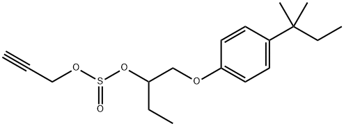 亜硫酸2-プロピニル=1-[(p-tert-ペンチルフェノキシ)メチル]プロピル 化学構造式