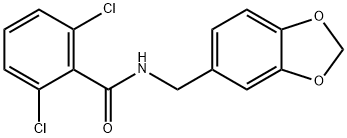N-(1,3-苯并二氧杂环戊烯-5-基甲基)-2,6-二氯苯甲酰胺, 349438-38-6, 结构式
