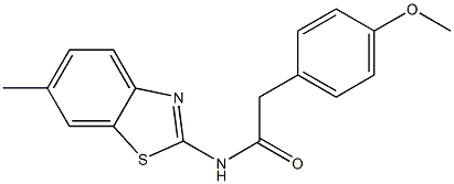 2-(4-methoxyphenyl)-N-(6-methyl-1,3-benzothiazol-2-yl)acetamide Struktur