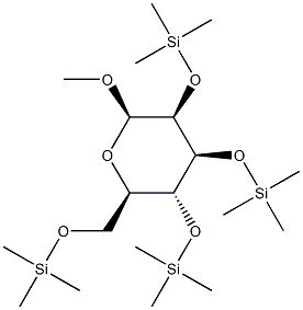 メチル2-O,3-O,4-O,6-O-テトラキス(トリメチルシリル)-β-D-マンノピラノシド 化学構造式